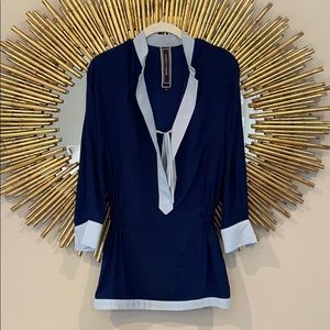 Kimberly Taylor Navy Silk Blouse